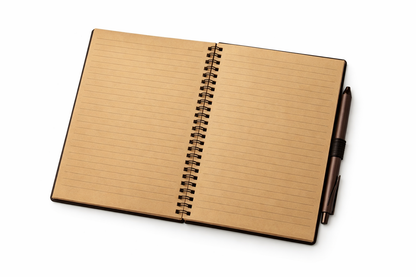 Notes A5 sa koricama od kafe i hemijskom olovkom