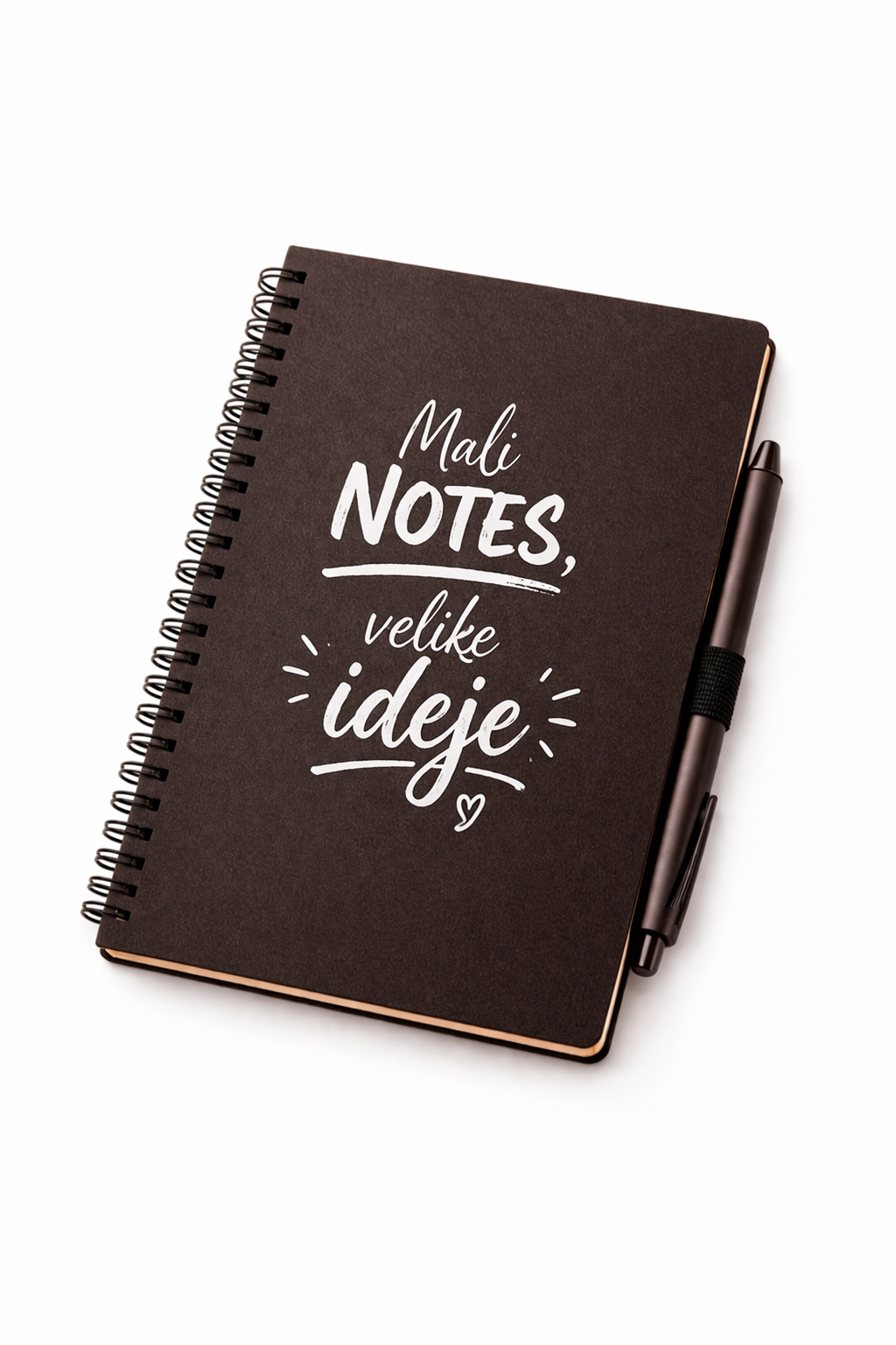 Notes A5 sa koricama od kafe i hemijskom olovkom